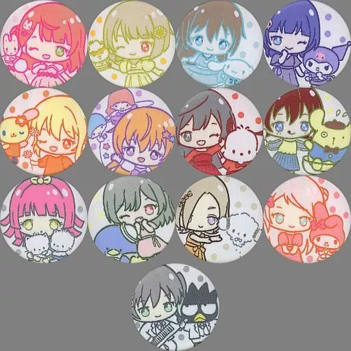 バッジ・ピンズ　全13種セット 「ラブライブ!虹ヶ咲学園スクールアイドル同好会×サンリオキャラクターズ 織刺繍缶バッジ」