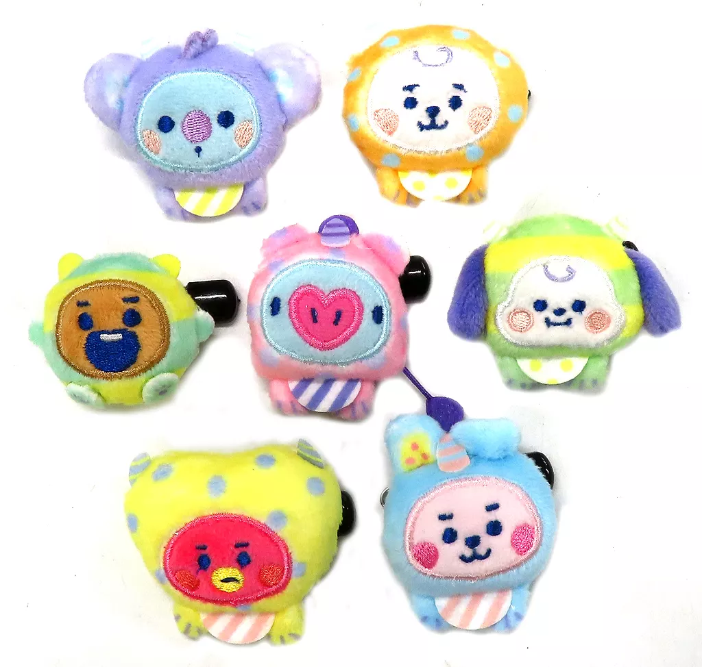 バッジ・ピンズ　全7種セット オリジナルぬいぐるみバッジ(ベビーモンスター) 「BT21」 ファミリーマート限定