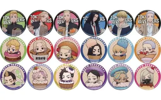 バッジ・ピンズ　全18種セット 「東京リベンジャーズ トレーディング缶バッジ おやつver.」 AnimeJAPAN 2023グッズ
