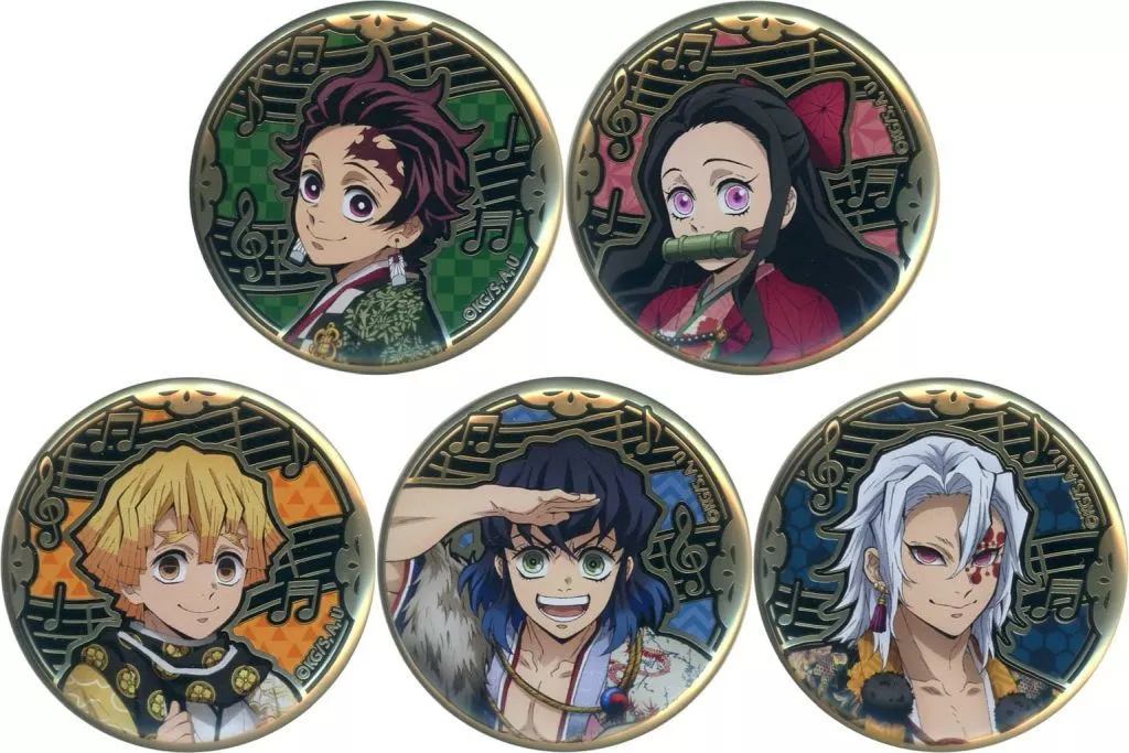 全5種セット 「鬼滅の刃 オーケストラコンサート ～鬼滅の奏～ 遊郭編 レリーフメタル缶バッジ」