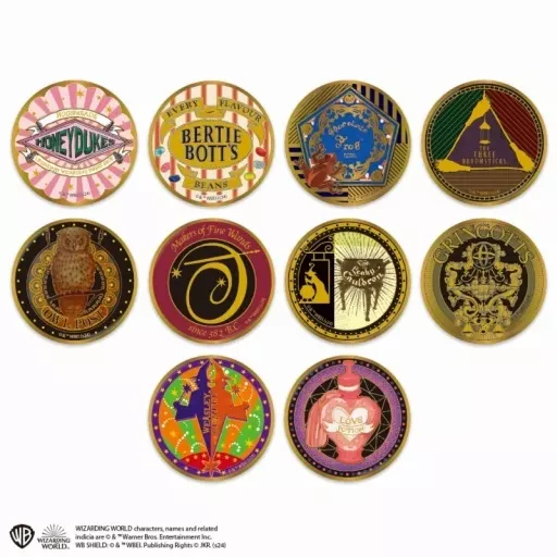 全10種セット 「ハリー・ポッター 金バッジ ホグズミード＆ダイアゴン横丁」