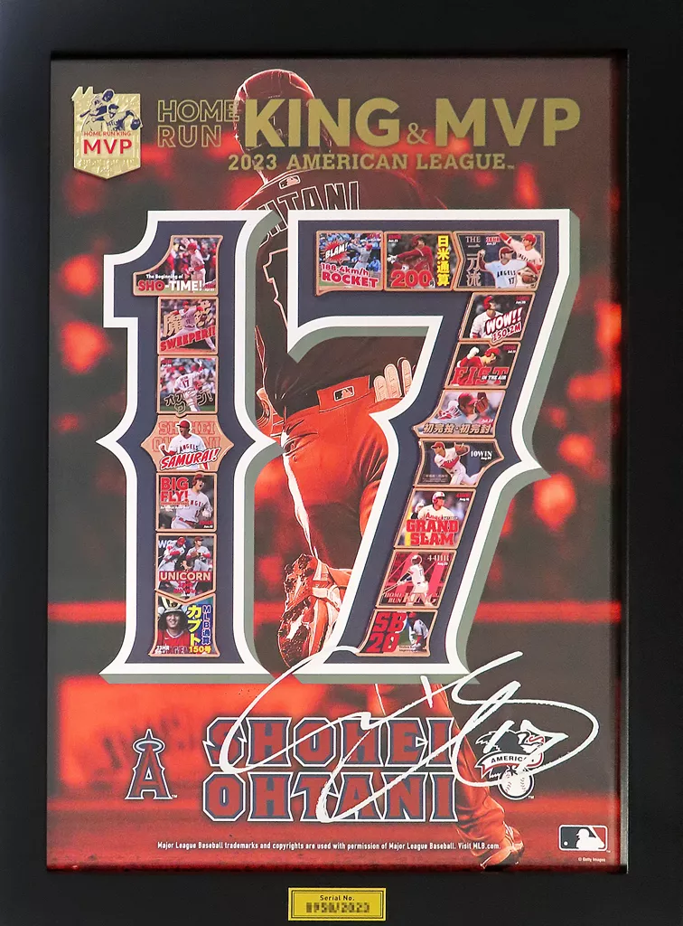 大谷翔平#17(ロサンゼルス・エンゼルス) 2023 AL ホームラン王獲得記念&MVP獲得記念 額装ピンズセット