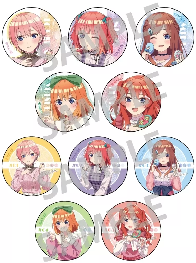 バッジ・ビンズ　全10種セット 「五等分の花嫁∽ トレーディンググリッター缶バッジ メイクアップ」