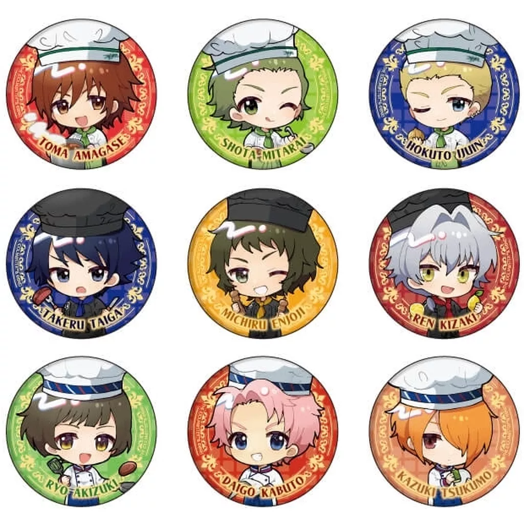 全9種セット 「缶バッジ アイドルマスター SideM 16.シェフver. ミニキャライラスト」