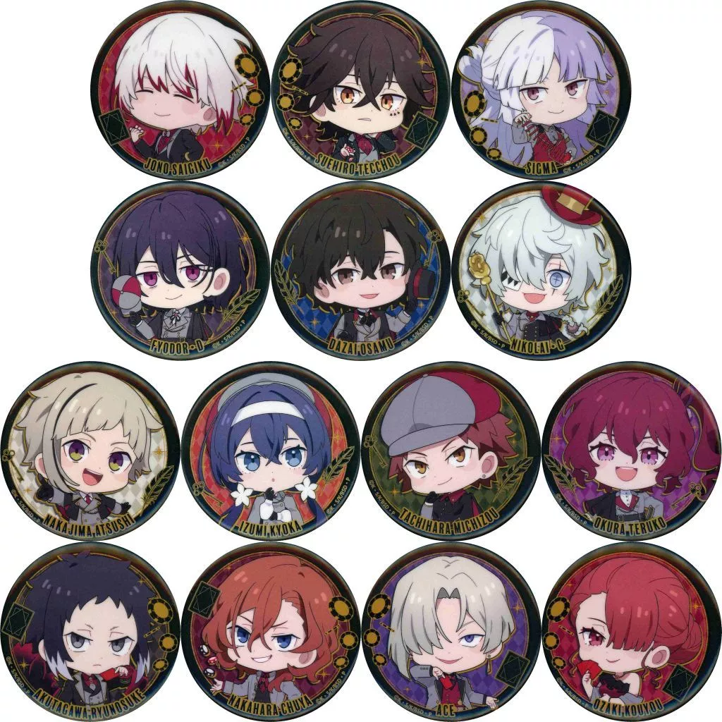バッジ・ビンズ　全14種セット 「文豪ストレイドックス×RED° TOKYO TOWER トレーディング缶バッジ(ミニキャラ)」
