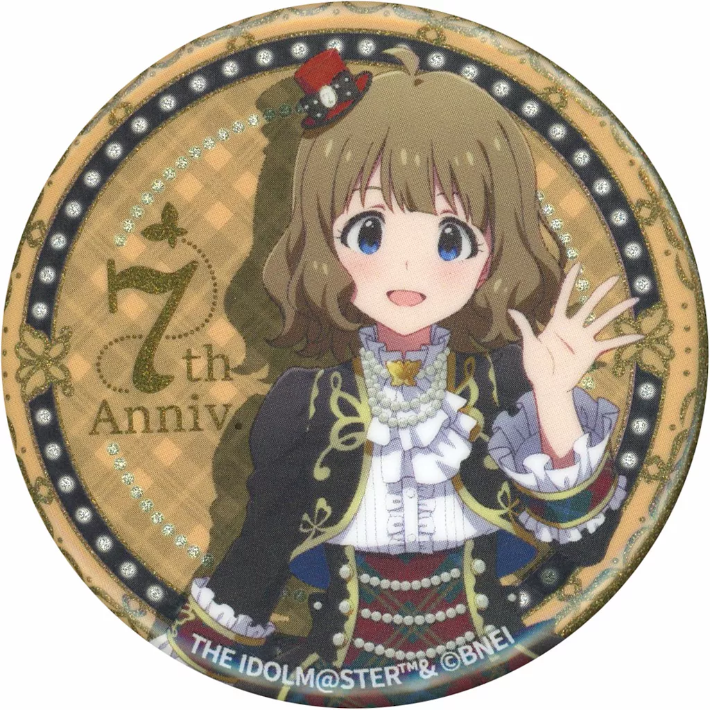 周防桃子 グリッター缶バッジ ブライテスト・ショーケースver. 「アイドルマスター ミリオンライブ! シアターデイズ 7th Anniversary in AKIHABARA ～秋葉原っぱフェスティバル～」