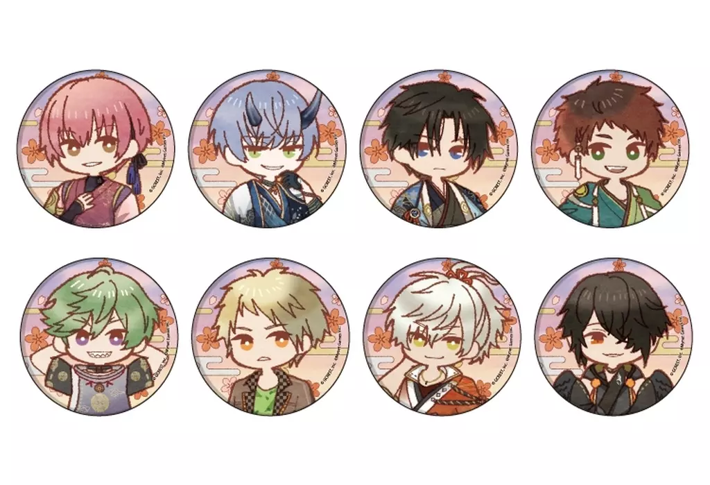 全8種セット 「缶バッジ 茜さすセカイでキミと詠う 09.レトロアートイラスト」