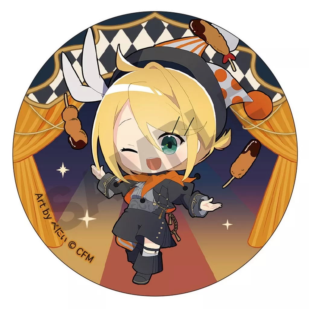 バッジ・ビンズ　鏡音リン(SD) 「初音ミク POP UP SHOP ～エンジョイ大阪!2024～ トレーディング缶バッジ ブラックサーカス」