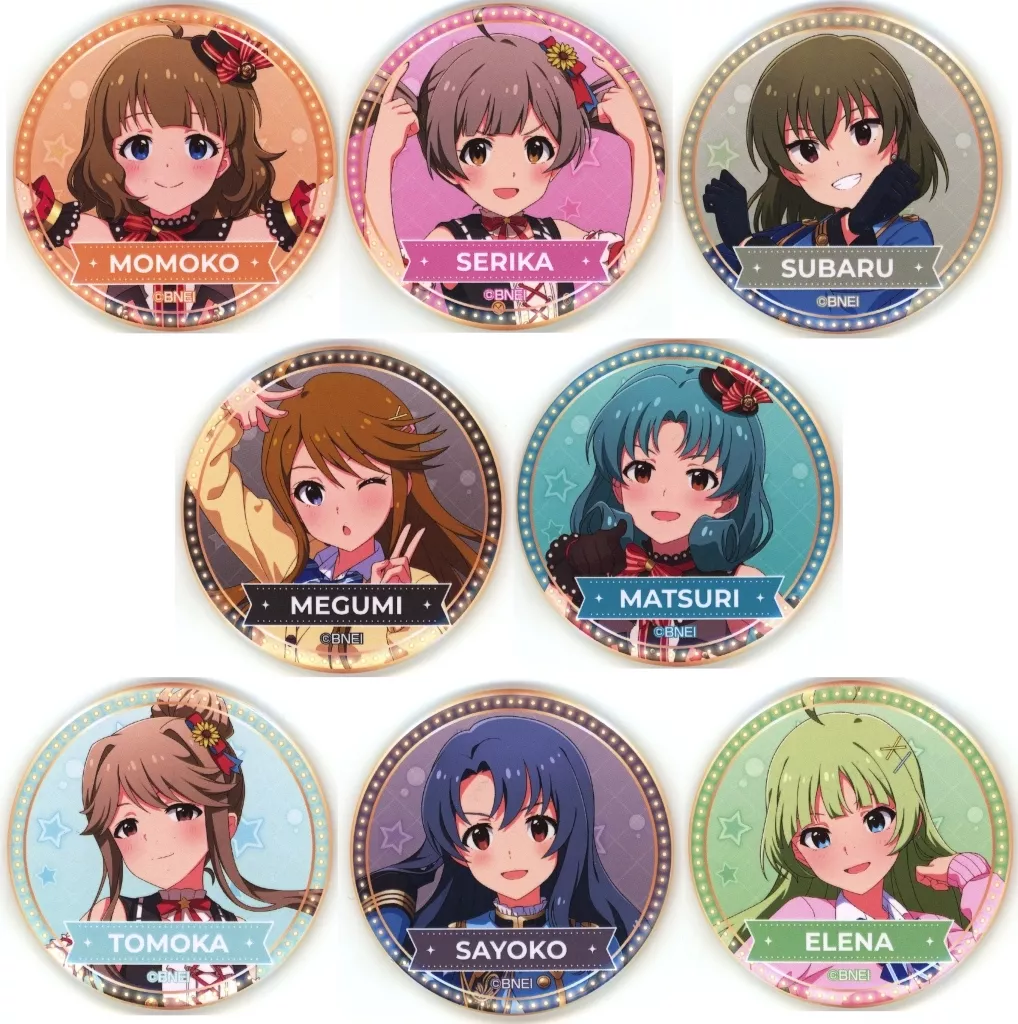 全8種セット 「アイドルマスター ミリオンライブ! STARDOM ROAD THEATER COLLABO CAFE in ORBカフェ ＆ Clove Lounge 缶バッジ(等身イラストver.)」