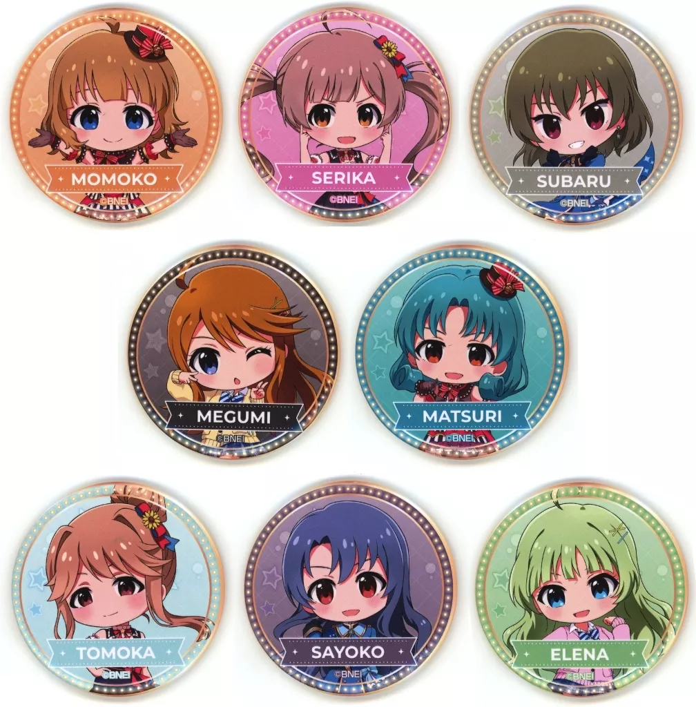 全8種セット 「アイドルマスター ミリオンライブ! STARDOM ROAD THEATER COLLABO CAFE in ORBカフェ ＆ Clove Lounge 缶バッジ(ちびキャラver.)」