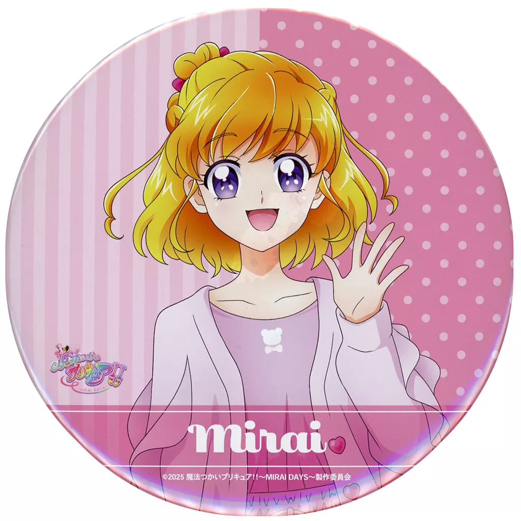 マルイ缶バッジ　朝日奈みらい 魔法つかいプリキュア！』ホログラム缶バッジ 朝日奈みらい＆モフルン