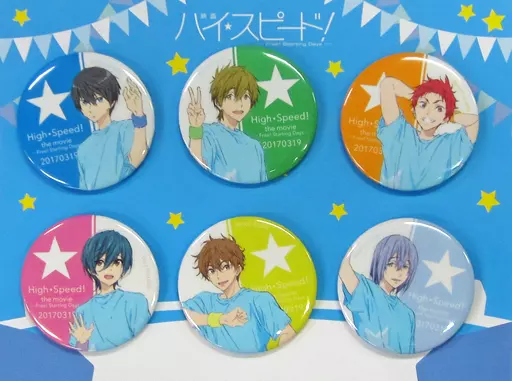 バッジ・ピンズ(キャラクター)　岩鳶中学水泳部 缶バッチ6種セット 「映画 ハイ☆スピード!-Free! Starting Days- 岩鳶中学水泳部 記録会お疲れ様パーティー」