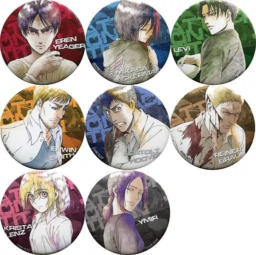 全8種セット 「進撃の巨人 浅野恭司原画展2017 トレーディング缶バッジ」