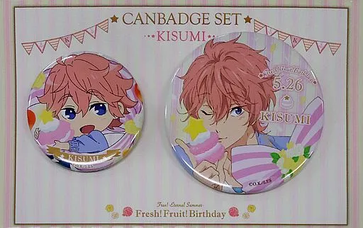 バッジ・ピンズ(キャラクター)　鴫野貴澄 Fresh! Fruit! Birthday 缶バッジセット(2個セット) 「Free! -Eternal Summer-」