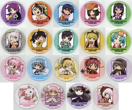 全19種セット 「魔法少女まどか☆マギカ×＜物語＞シリーズ MADOGATARI展 コレクション缶バッジ」