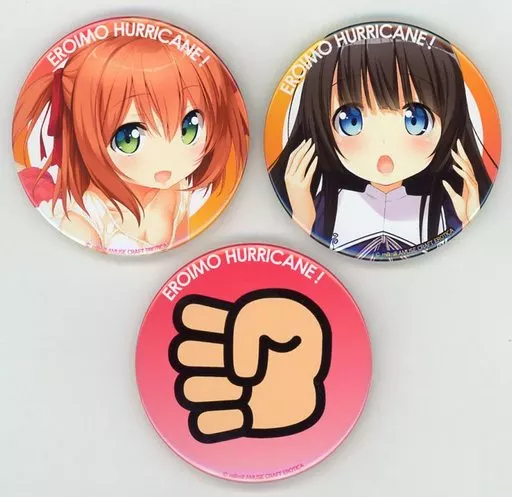 特製缶バッジ3種セット 「PCソフト エロいもハリケーン! ~アイドルの妹がエロくてエロくてオレの理性に嵐の予感!?~」 オフィシャル通販予約特典