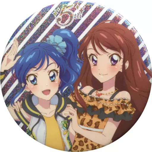 アイカツ！ 5thフェスティバル グリッター缶バッジ【霧矢あおい & 紫吹蘭】 駿河屋 -<中古>霧矢あおい＆紫吹蘭 「アイカツ!シリーズ 5th