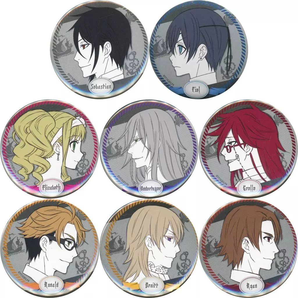 全8種セット 「黒執事 Book of the Atlantic ～暁学会 不死鳥の宴～ トレーディング缶バッジ」