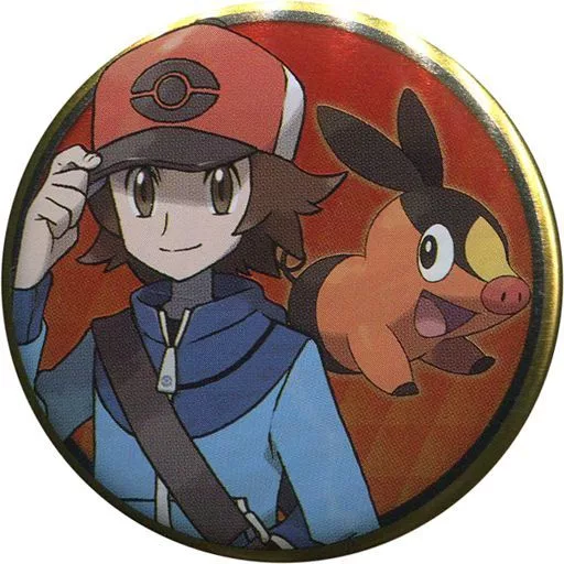 バッジ・ピンズ(キャラクター)　主人公(男の子)＆ポカブ 「ポケットモンスター 缶バッジコレクション ～イッシュ地方編A～」ポケモンセンター限定