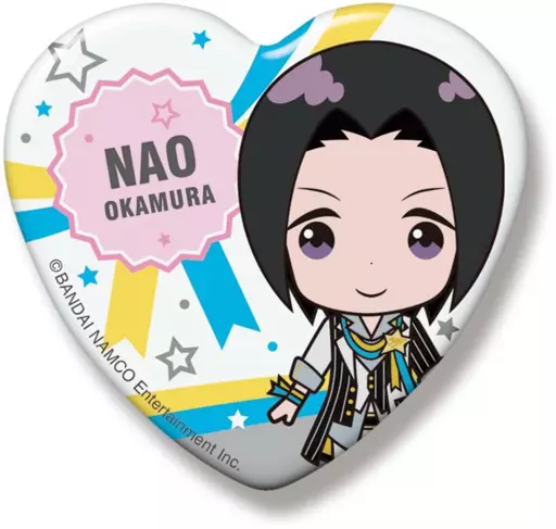 岡村直央 SideMini ハート缶バッジ グローリーモノクローム 「アイドルマスター SideM」