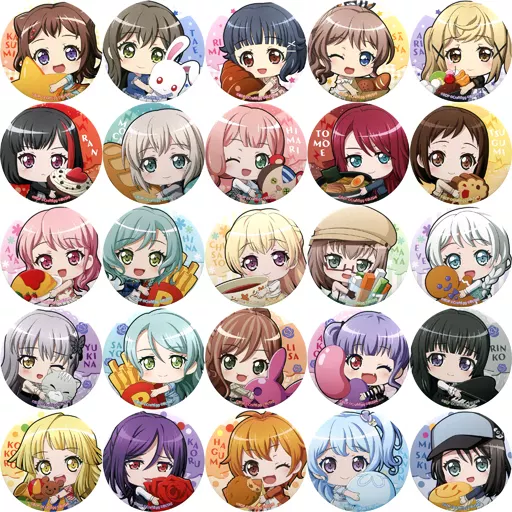 バッジ・ピンズ(キャラクター)　全25種セット 「BanG Dream! ガールズバンドパーティ! むぎゅっとカンバッジコレクション」 秋フェス2019春グッズ