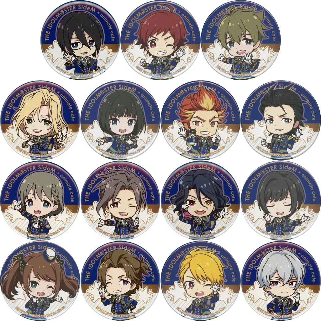 バッジ・ピンズ(キャラクター)　全15種セット 「アイドルマスター SideM×animatecafe トレーディング缶バッジ 5th Anniversary ver. Aグループ」