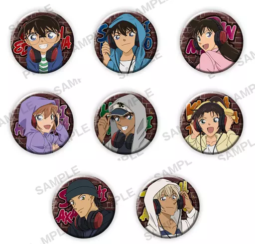 全8種セット 「名探偵コナン 缶バッジ+ヘッドフォンver.」