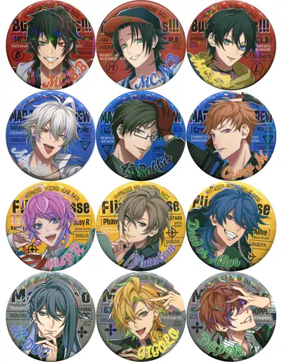 バッジ・ピンズ(キャラクター)　全12種セット 「ヒプノシスマイク -Division Rap Battle- Official Store Hypnosis Microphone Base キャラバッジコレクション」