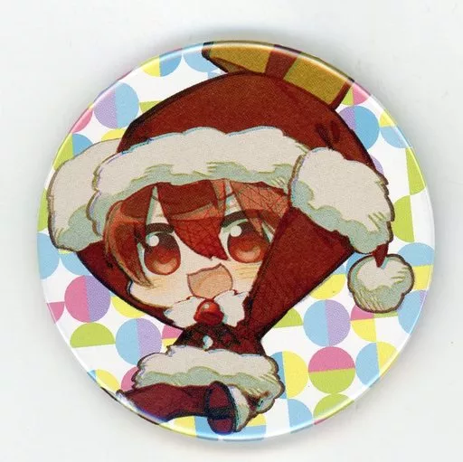 あほの坂田。(サンタ/背景丸) 缶バッジ 「そらまふうらさかのふゆやすみ！～クリスマス会～ ～新年会～」 缶バッジくじ景品