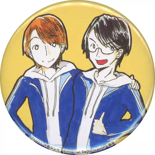 羽多野渉＆佐藤拓也(イラスト/上半身) 番組缶バッジ vol.2 「羽多野渉・佐藤拓也のScat Babys Show!!」」