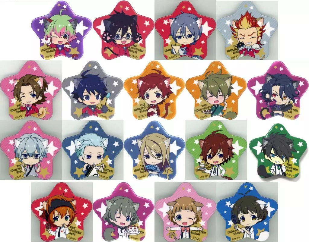 全18種セット 「アイドルマスター SideM ニャンてすてきなナンジャタウン 星型缶バッジコレクション」