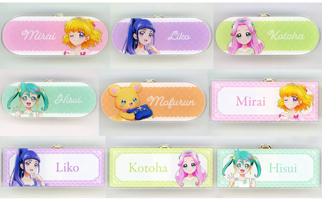 全9種セット 「魔法つかいプリキュア!!~MIRAI DAYS~ POP UP STORE in ロフト 描き下ろし カラードレスver. トレーディングアクリルネームプレート」