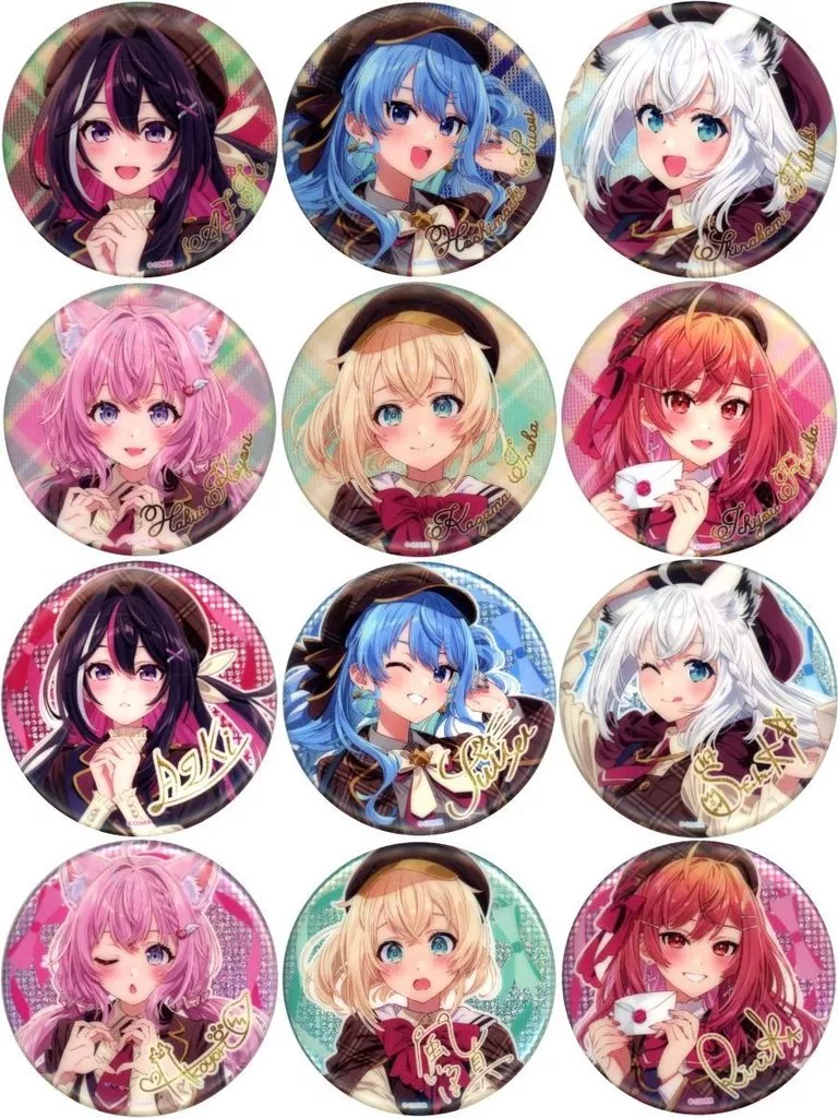 バッジ・ピンズ　全12種セット 「バーチャルYoutuber ホロライブ hololive Seasonal Days ホロライブバレンタイン ～Message for You～ ONLY SHOP ＆ FAIR ランダム缶バッジ」
