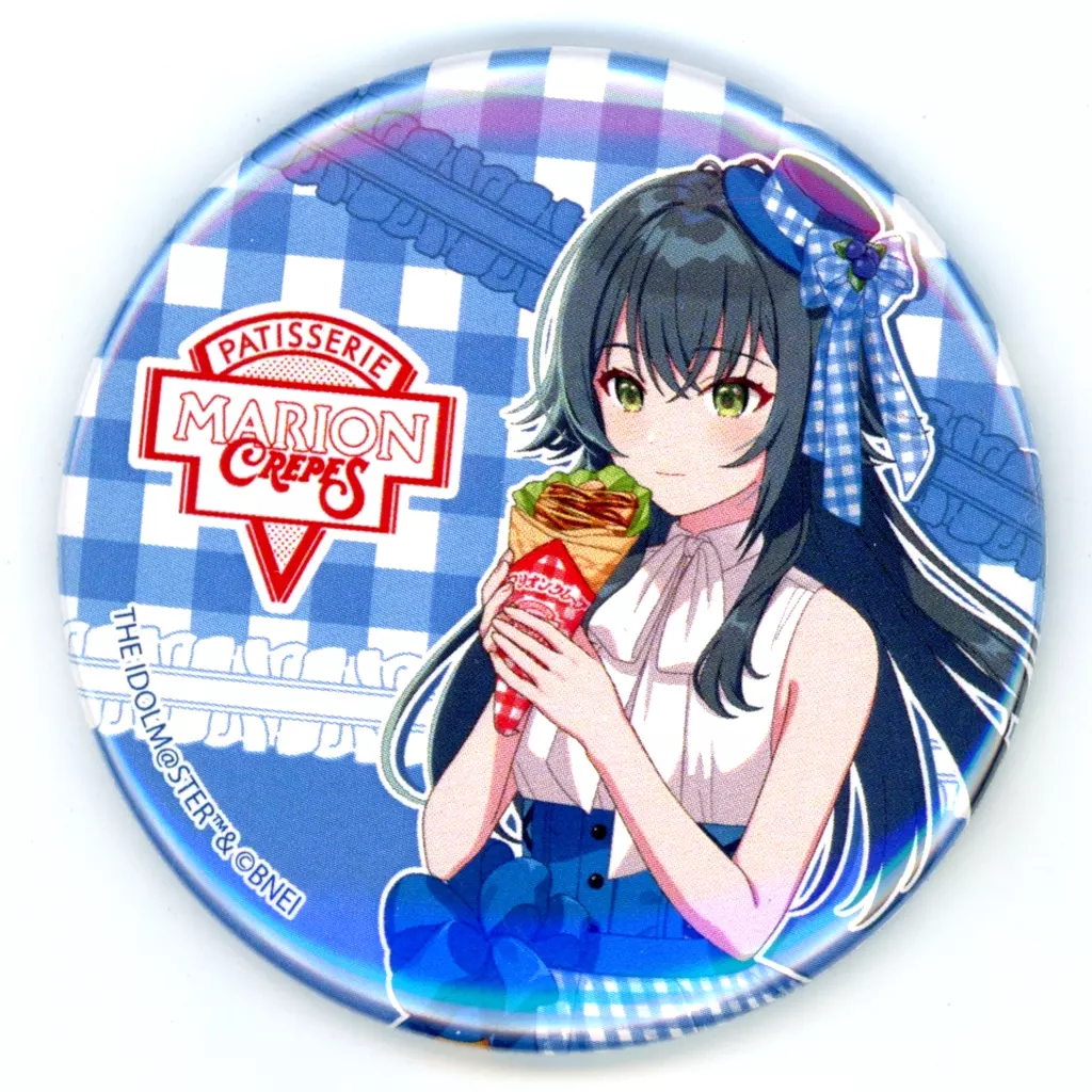 月村手毬(等身) 「学園アイドルマスター×マリオンクレープ 缶バッジ 03/クレープ風ドレスver.(描き下ろし＆ミニキャライラスト)」