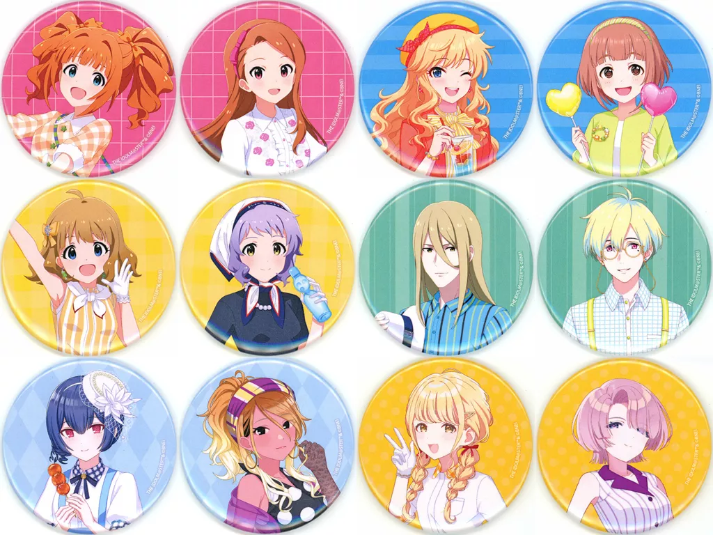 全12種セット 「アイドルマスターシリーズ×西武園ゆうえんち レトロフェス 缶バッジ(57mm) 描き下ろしイラスト」