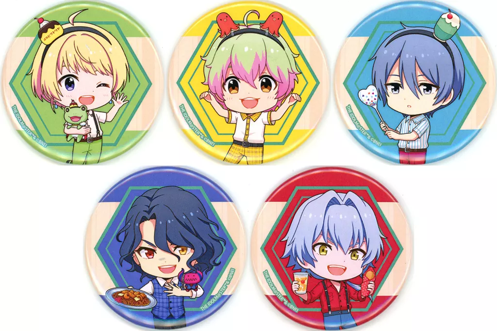 全5種セット 「アイドルマスターシリーズ×西武園ゆうえんち レトロフェス 缶バッジ ミニキャライラスト BOX SideM」