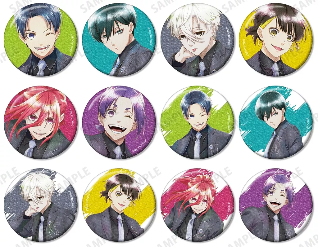 全12種セット 「ブルーロック 描き下ろし スーツモデルver. Ani-Art aqua label トレーディンググリッター缶バッジ」
