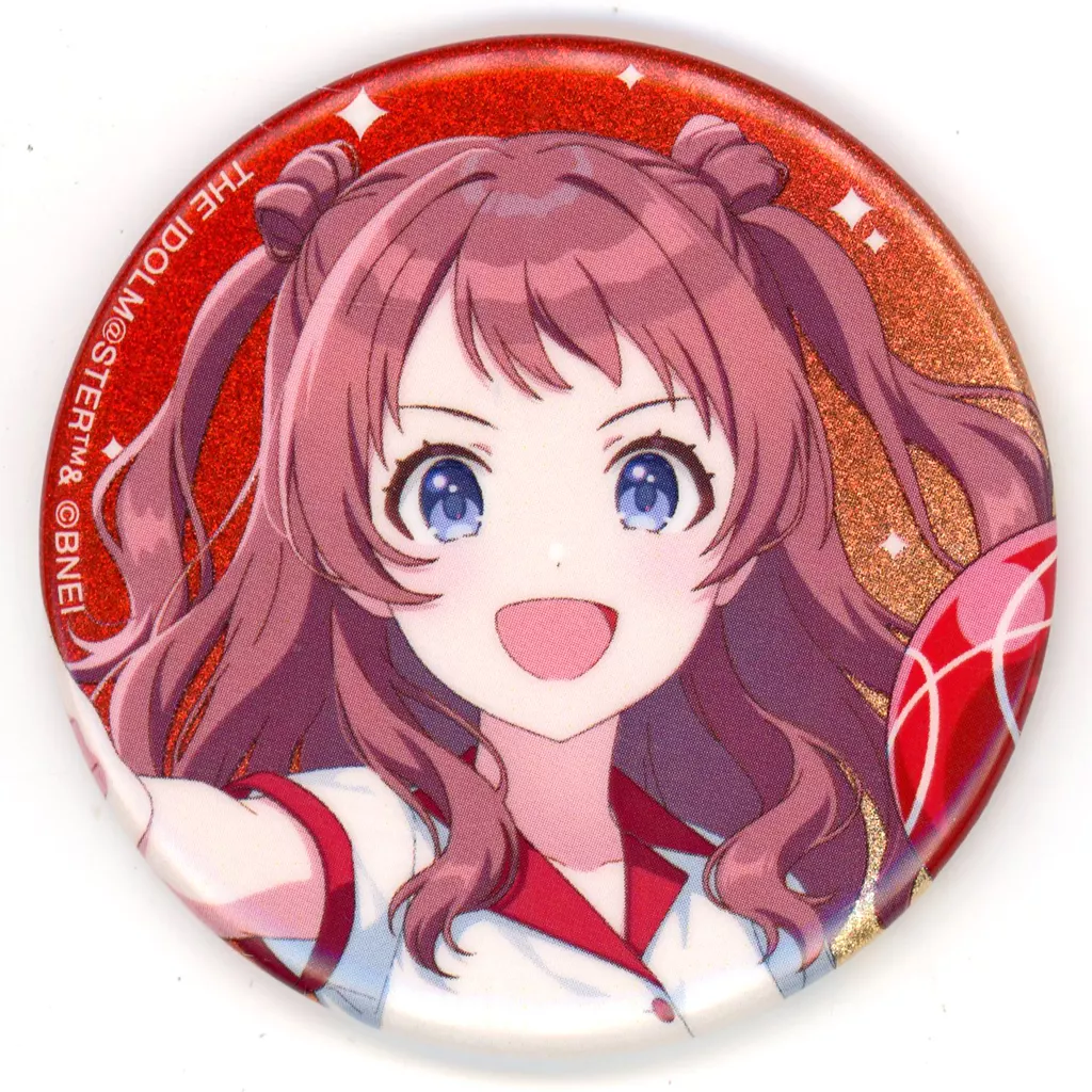 花海咲季 「学園アイドルマスター×ROUND1 描き下ろし ボウリングシャツver. トレーディンググリッター缶バッジ」