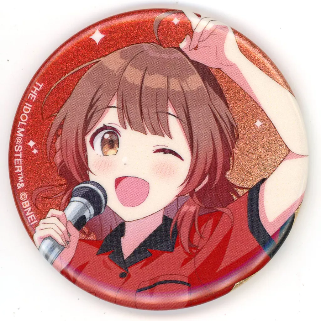 花海佑芽 「学園アイドルマスター×ROUND1 描き下ろし ボウリングシャツver. トレーディンググリッター缶バッジ」