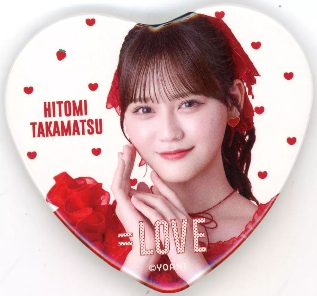 【匿名配送】イコラブ　髙松瞳　缶バッジ LOVE イコールラブ 髙松瞳 ハート型 缶バッジ 呪って呪って ナツマトペ