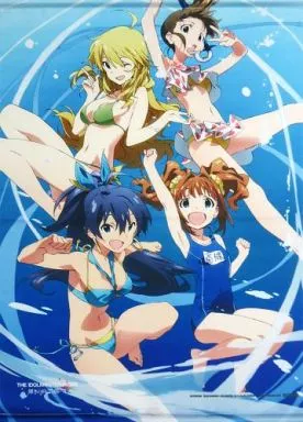 真美＆美希＆やよい＆響 描き下ろしB2タペストリー 「Blu-ray/DVD アイドルマスター MOVIE 輝きの向こう側へ!」 ゲーマーズ購入特典