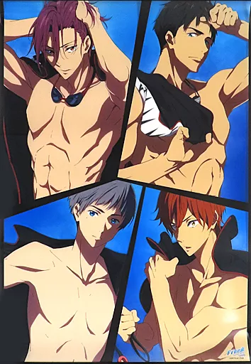 凛&宗介&愛一郎&百太郎 A2クリア 「特別版 Free!-Take Your Marks-」_image