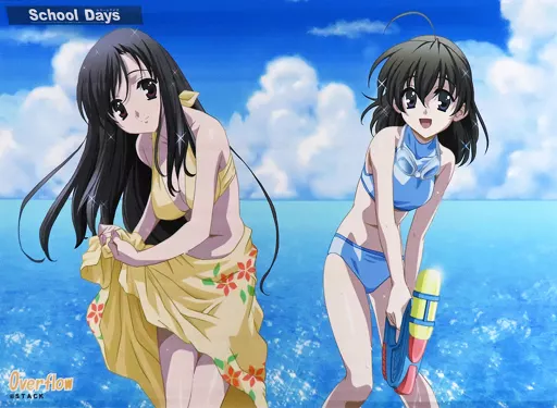 【世界に1枚】School Days 昼休みの屋上 言葉と世界 School Days タペストリーB (SD桂言葉＆SD西園寺世界