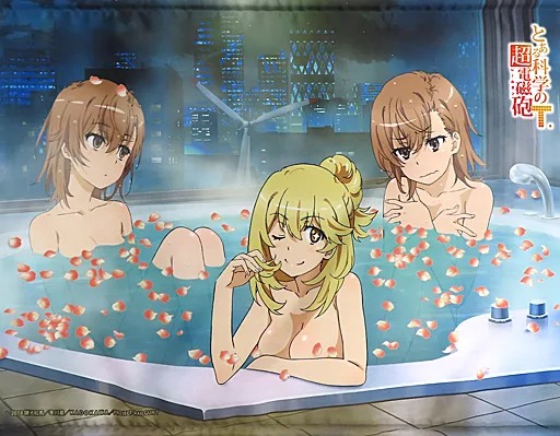 御坂美琴＆食蜂操祈＆御坂妹 アニメ描き下ろしB2タペストリー 「Blu-ray/DVD とある科学の超電磁砲T Vol.1～4」 あにばーさる連動購入特典
