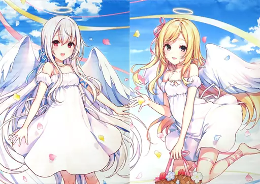 中古】タペストリー かさこ＆んあ(米白粕) 描き下ろしB2タペストリー