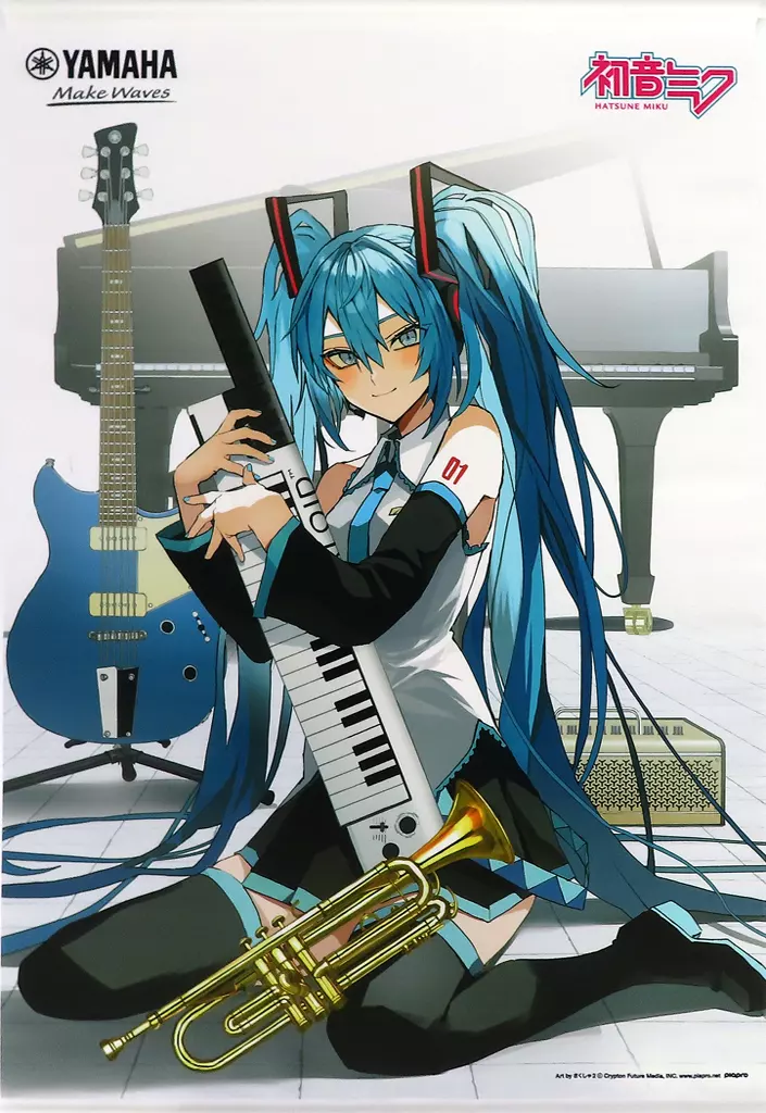 初音ミク(さくしゃ2描き下ろし) 15周年記念 特製B2 「VOCALOID×ヤマハ」 対象商品購入特典_image