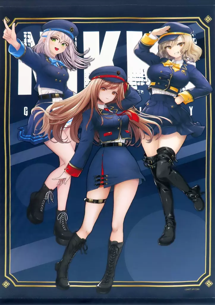 集合デザインA 駅員風衣装ver.(描き起こしイラスト) B2縦 「勝利の女神:NIKKE POP UP STORE」_image
