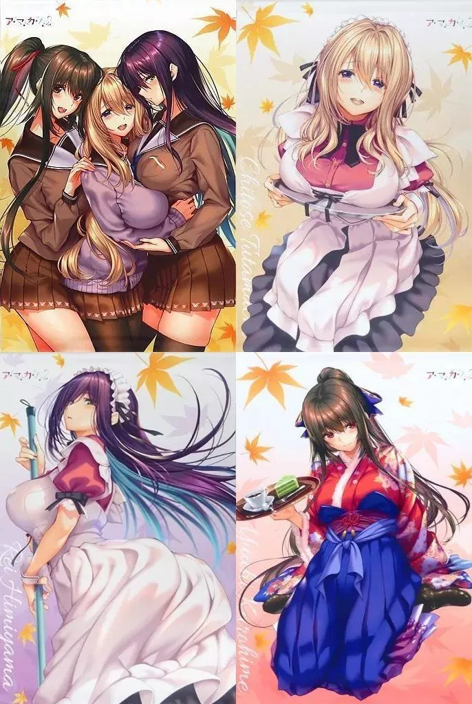 [単品] 集合 Wタペストリー4枚フルセット 「アマカノ2 ビジュアルファンブック 限定版」 同梱特典