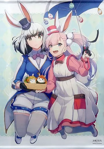 刀使ノ巫女 　 皐月夜見&燕結芽　描きおろしB1タペストリー 駿河屋 -<中古>皐月夜見＆燕結芽 描きおろしB1タペストリー 「刀