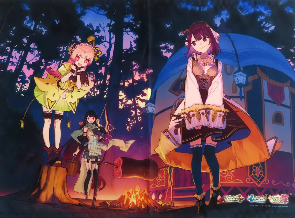 タペストリー(大型)　[単品] 集合 描き下ろしイラストA1組立棒タペストリー 「PS4/Switchソフト アトリエ ～不思議の錬金術士 トリロジー～ DX スペシャルコレクションボックス」 同梱特典